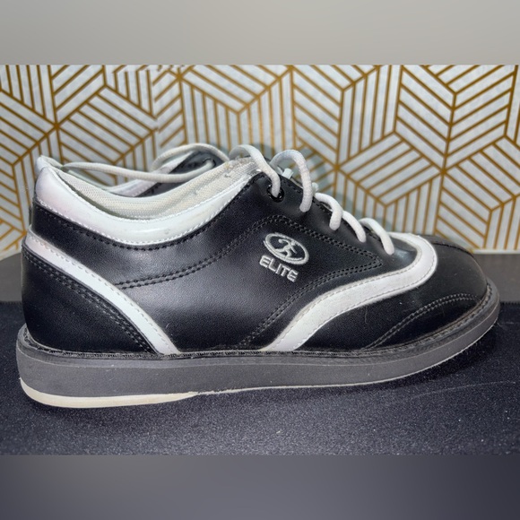 Elite Bowling Shoes Womens Size 8.5 Black White - Picture 5 of 12